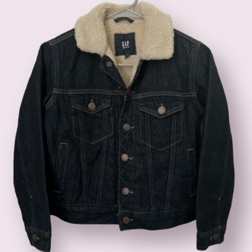 🥳 $30 FINAL PRICE❣️ NWOT Boy's Sherpa Trucker Denim Jacket M